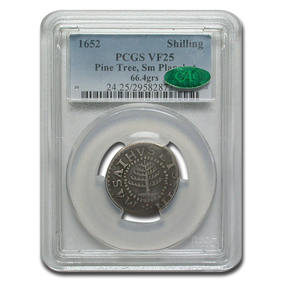 Buy 1652 Pine Tree Shilling VF-25 PCGS CAC (Small Planchet) | APMEX