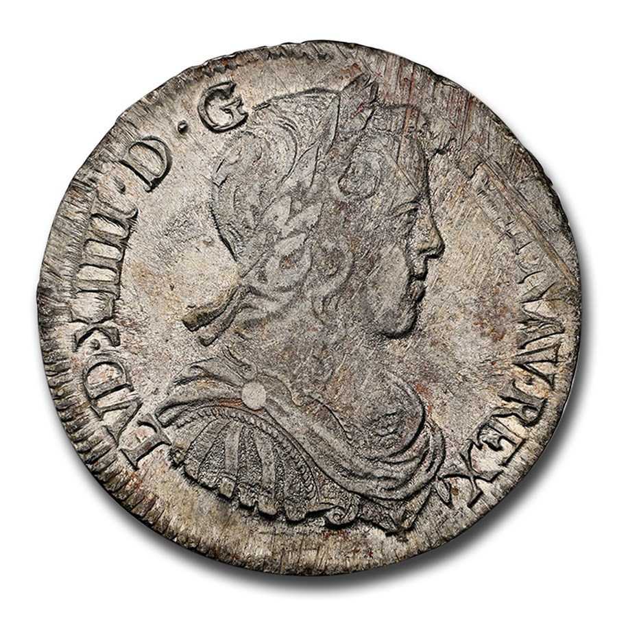 1655-L France Silver 1/2 ECU Louis XIV MS-62 NGC