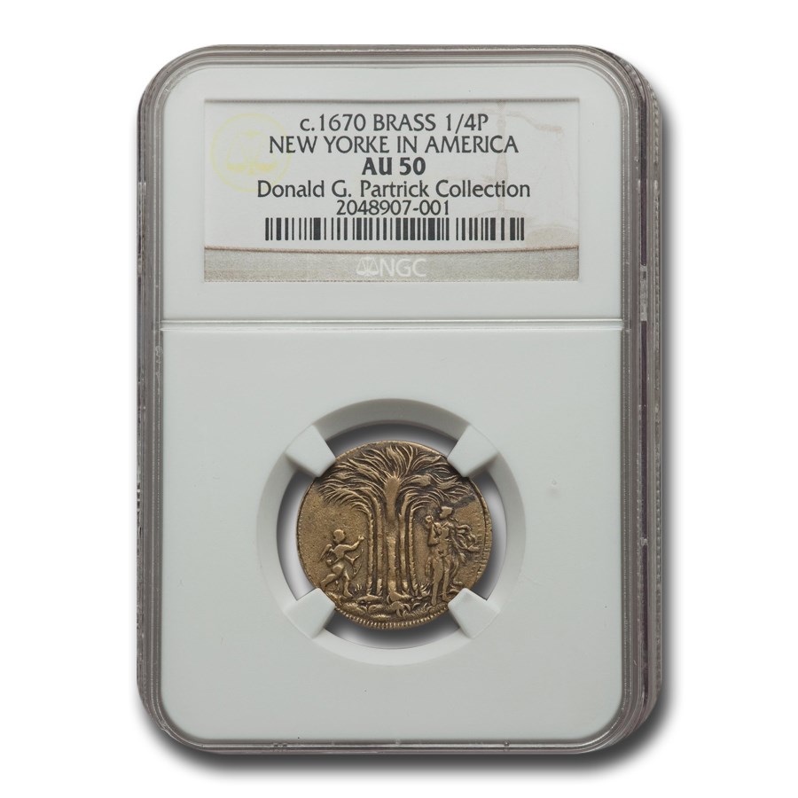 (1670) Undated New Yorke In America Token AU-50 NGC (1/4 P)