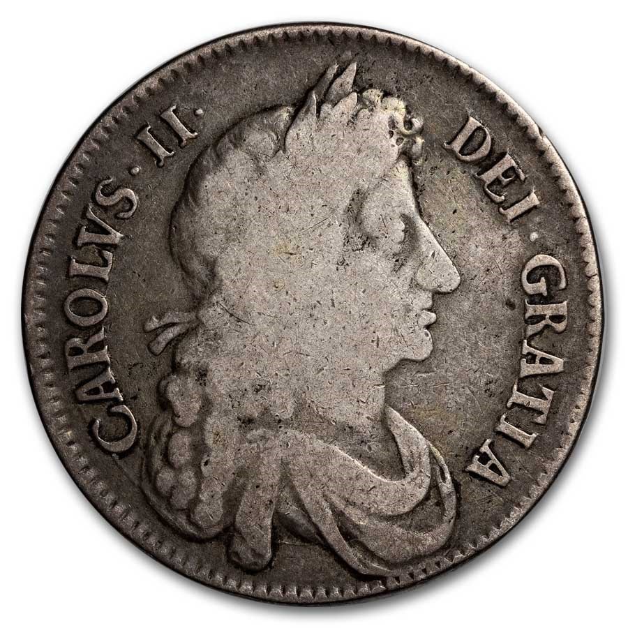 1672 Great Britain Silver Halfcrown Charles II Fine