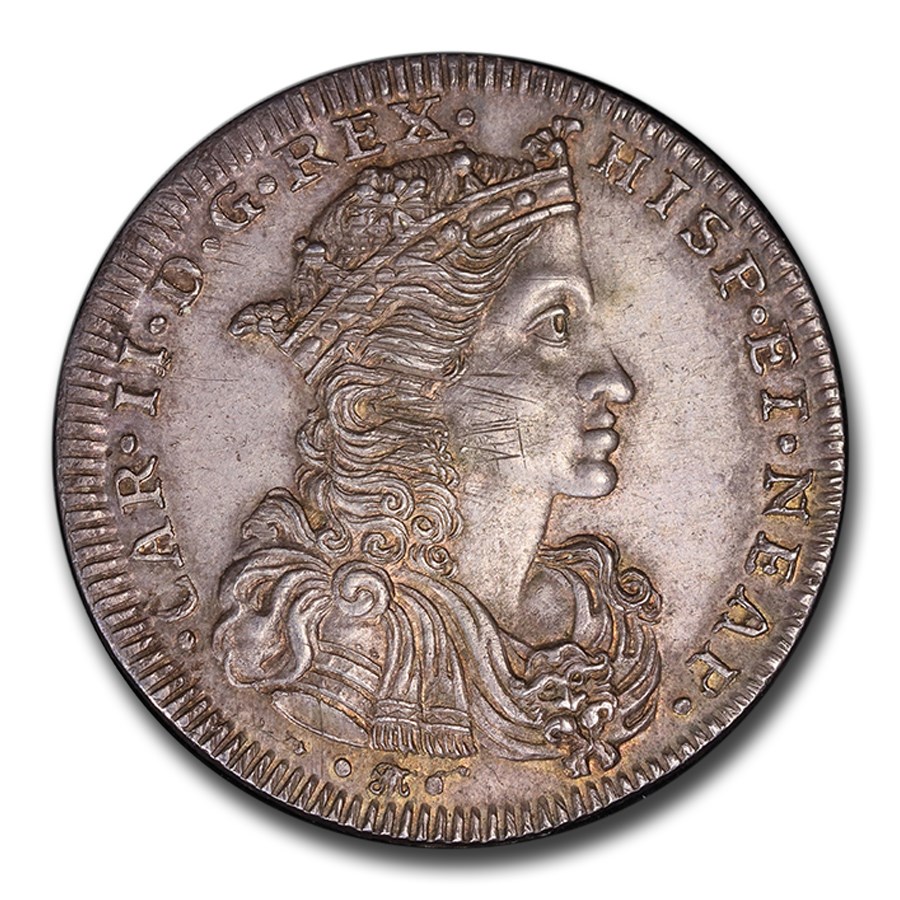 1693 Italy Silver 50 Grana Carlo II MS-62 PCGS