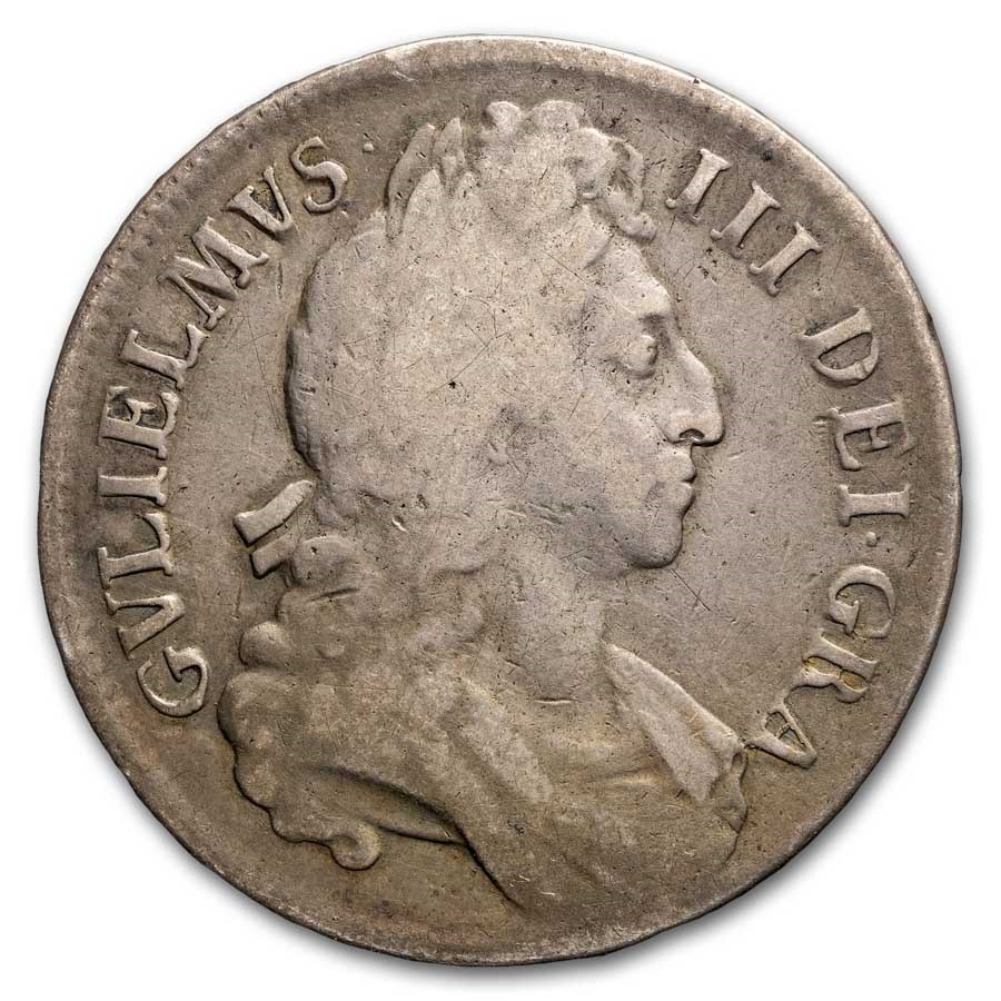 1696 England Silver Crown William III VF