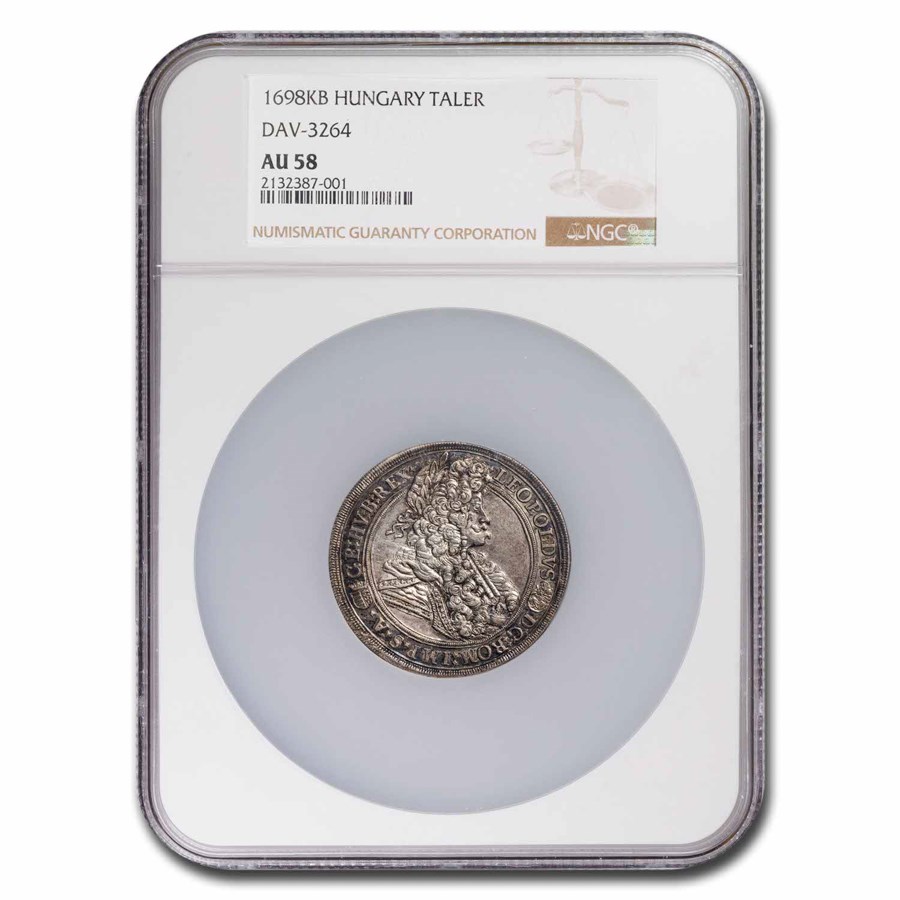 1698-K-B Hungary Silver Taler AU-58 NGC