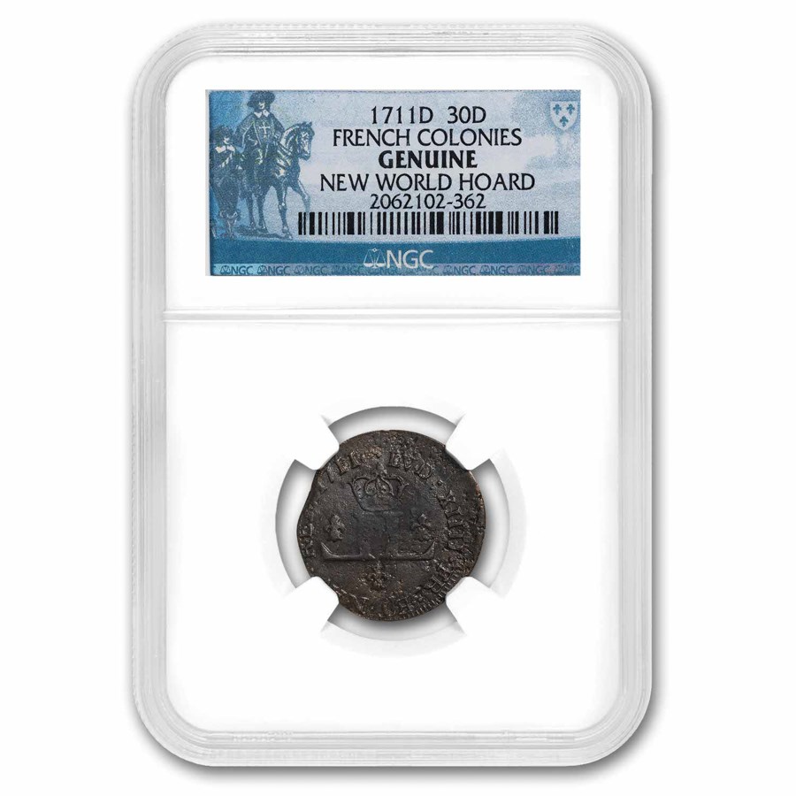 1711-D France Billon 30 Deniers Louis XIV Genuine NGC