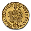 1714 Austrian States Salzburg Gold 1/4 Ducat MS-64 NGC