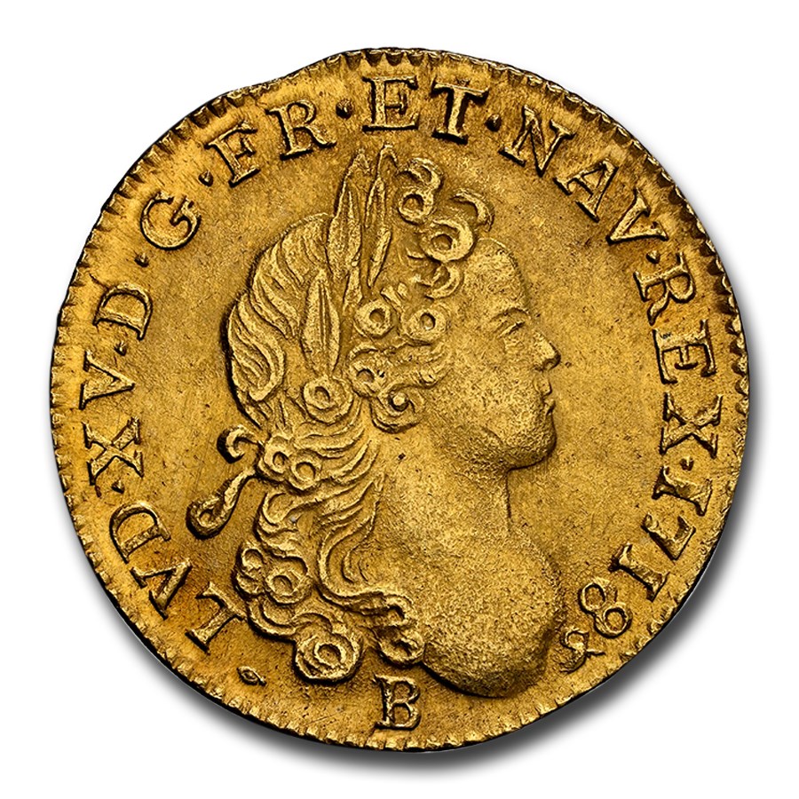 1718-B France Gold Louis d'Or Louis XV MS-64 NGC