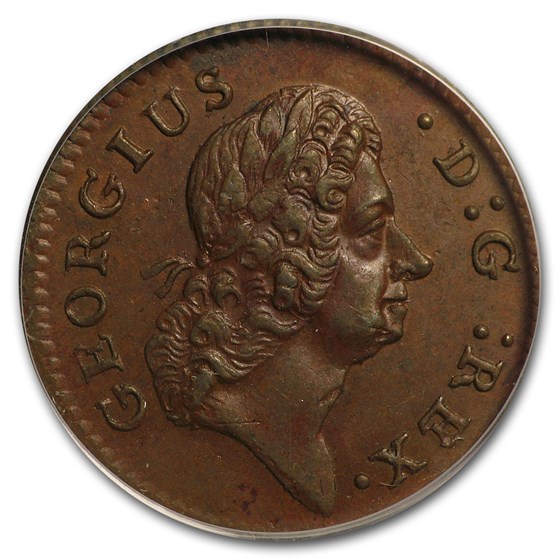 Buy 1723 Wood's Hibernia Farthing D:G:REX MS-60 PCGS (Brown) | APMEX