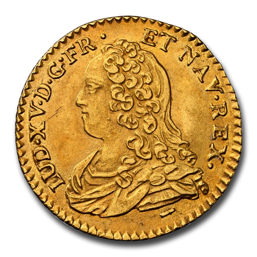 1726-W France Gold 1/2 Louis d'Or Louis XV MS-61 NGC