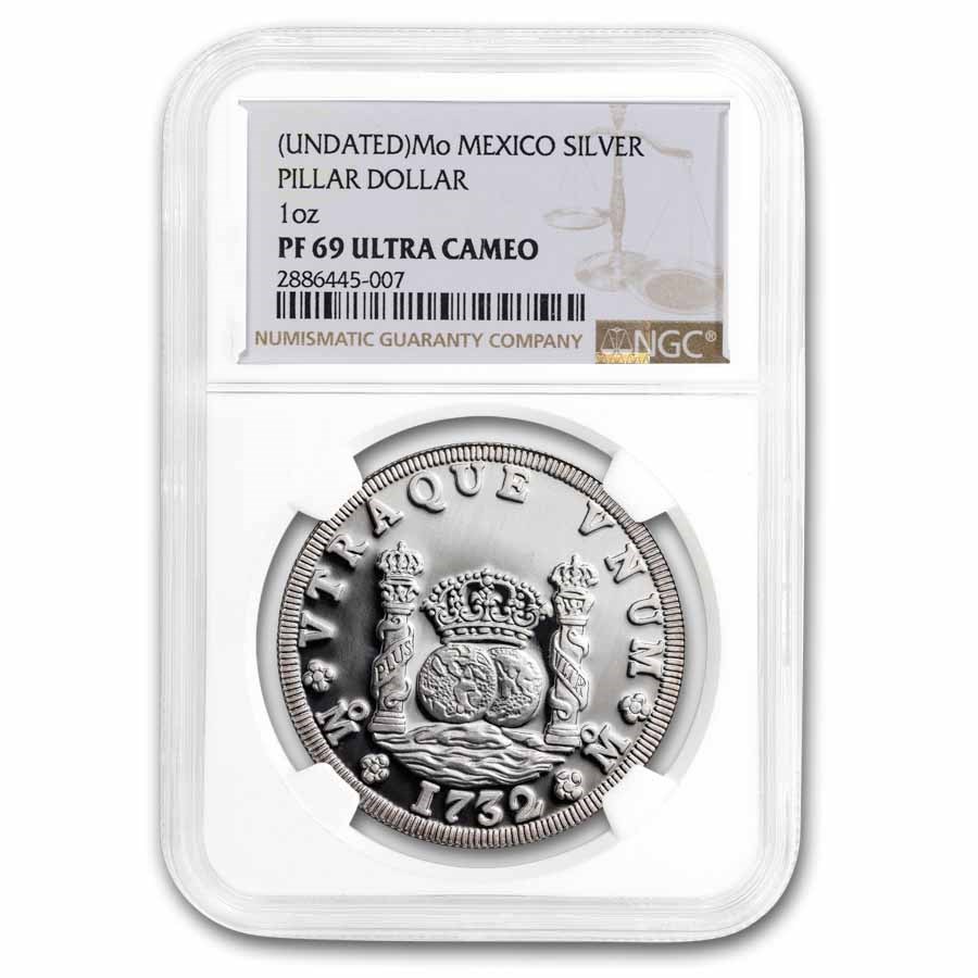 (1732) Mexico Silver Pillar Dollar PF-69 NGC (Ultra Cameo)