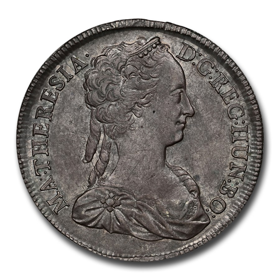 1742-KB Hungary Silver Thaler Theresia AU-58 NGC