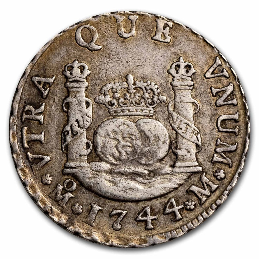 1744-Mo M Mexico 2 Reales Philip V VF