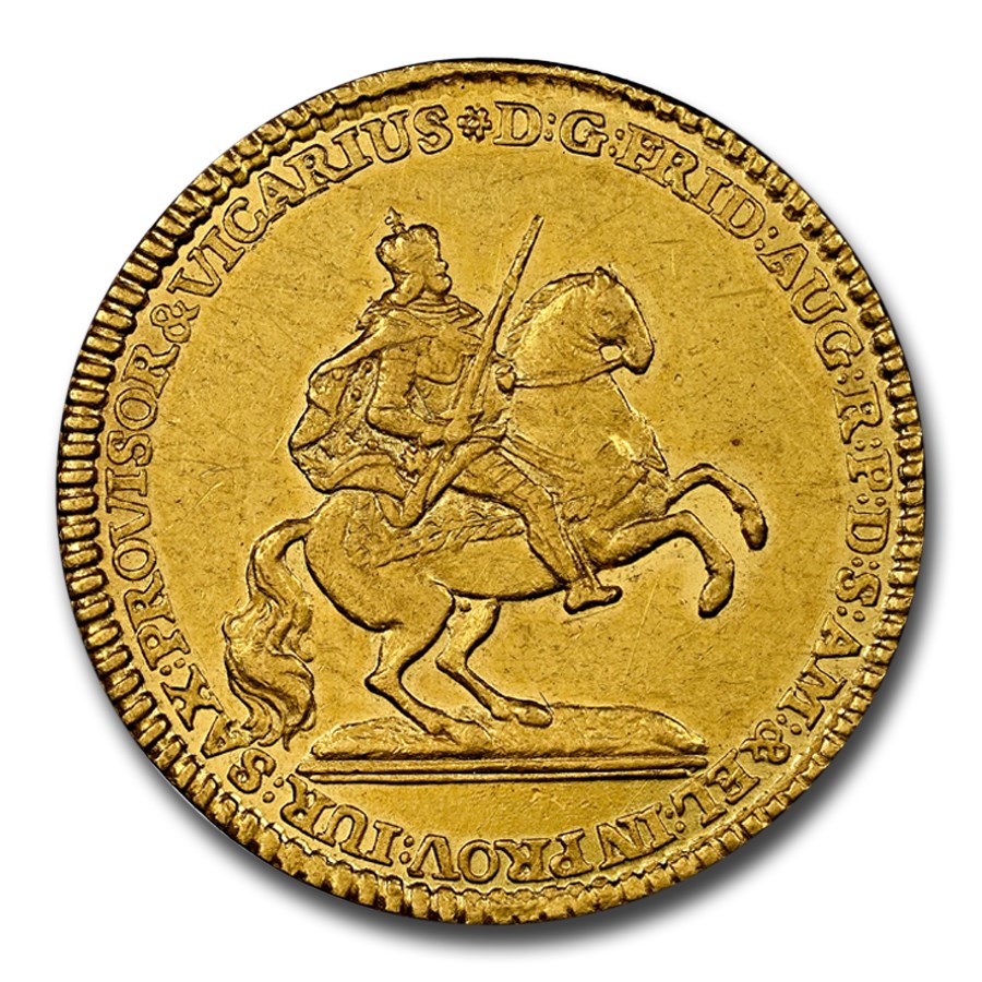 1745 Germany Gold Ducat August II AU-58 NGC