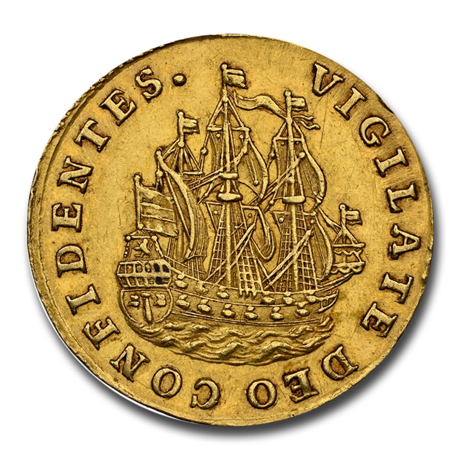 1746 Netherlands Gold 6 Stuivers MS-61 NGC