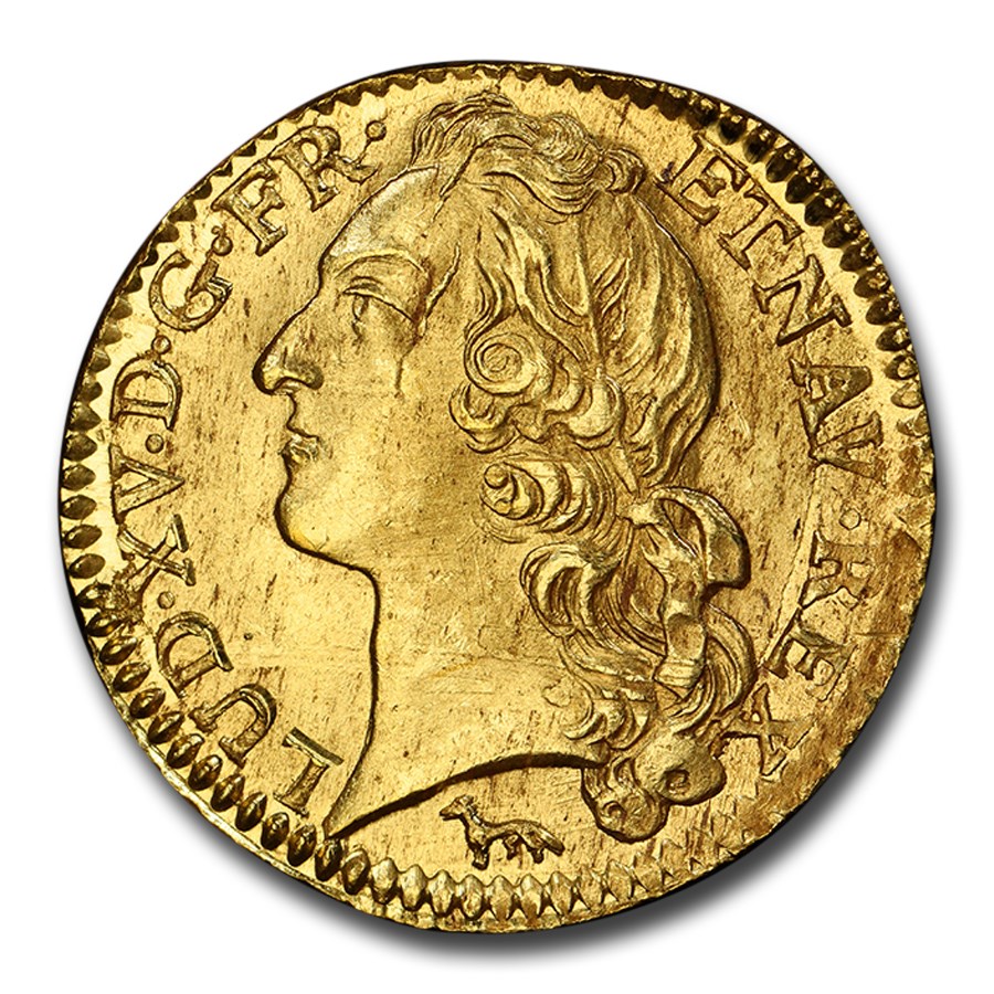 1755-A France Gold Louis d'Or Louis XV MS-64 PCGS
