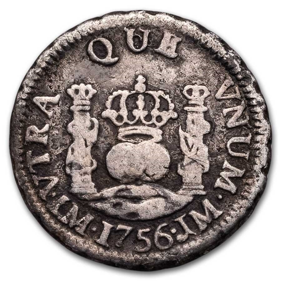 1756-LM Peru Silver 1/2 Real Ferdinand VI VF
