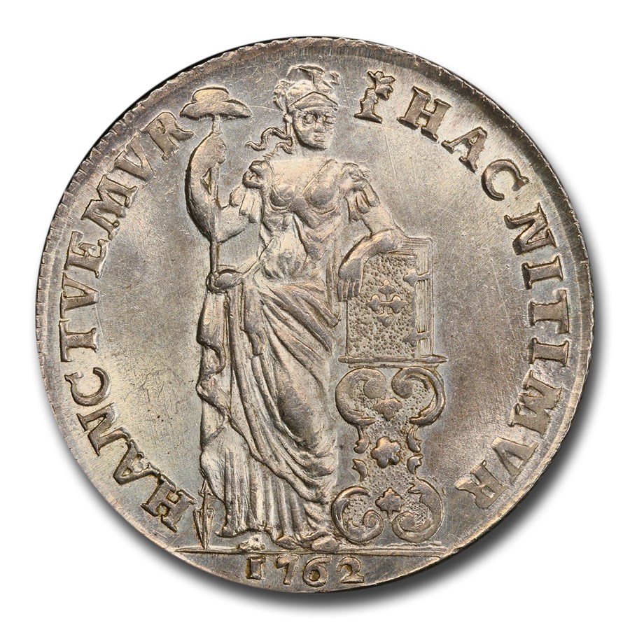 1762 Netherlands Silver Gulden MS-63 PCGS (Gelderland)