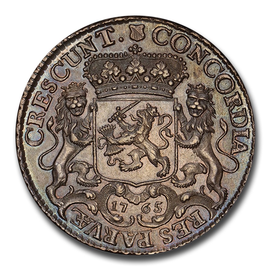 1765 Netherlands Silver 1/2 Ducaton MS-63 PCGS (Utrecht)