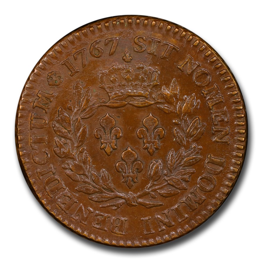 1767-A France Sou AU-58 PCGS (Brown)