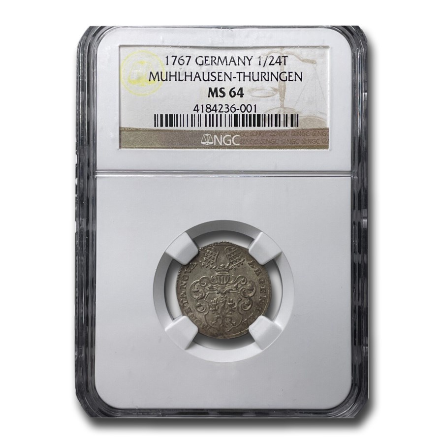 1767 Germany Silver 1/24 Thaler MS-64 NGC