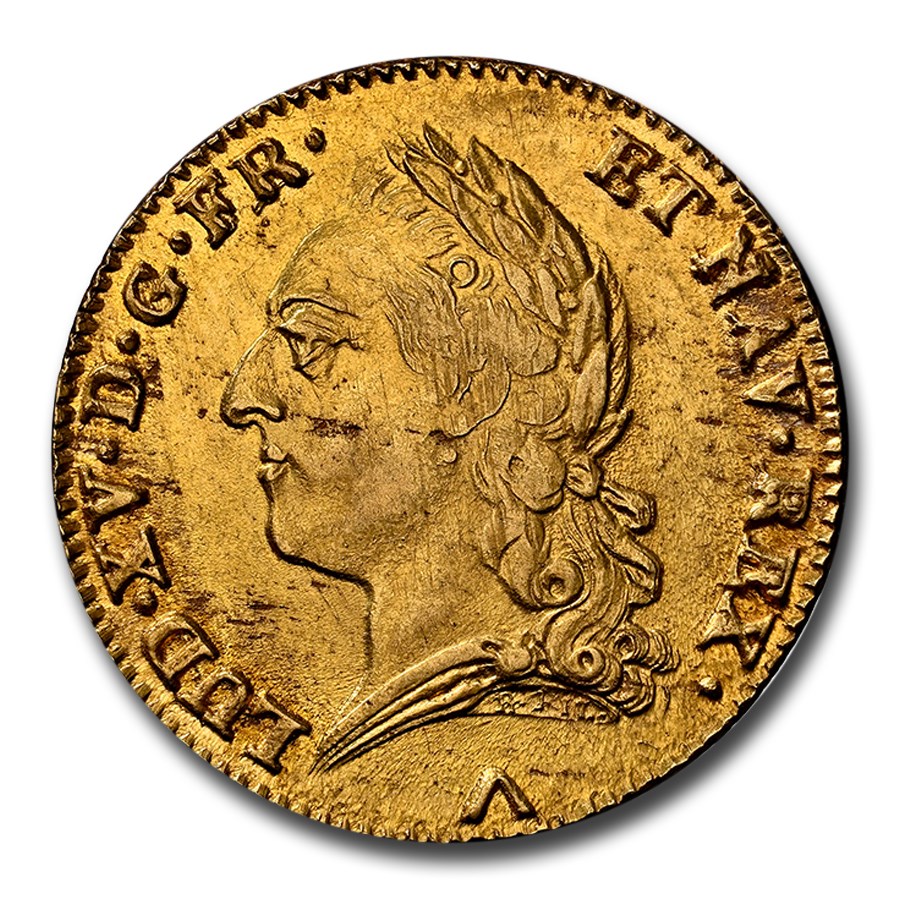 1772-W France Gold 2 Louis d'Or Louis XV MS-63 NGC