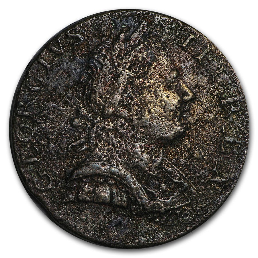 1773-1776 George III Halfpenny VG-VF (Corrosion, Random)