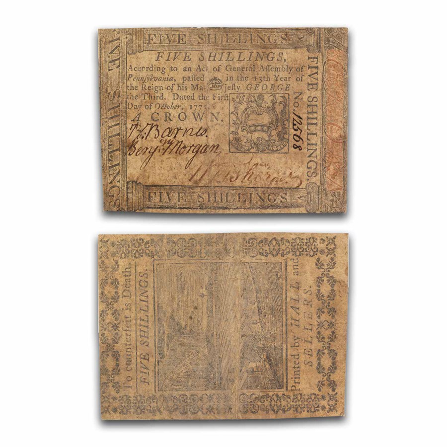 1773 5 Shillings Pennsylvania 10/1/1773 Fine (Fr#PA-166)