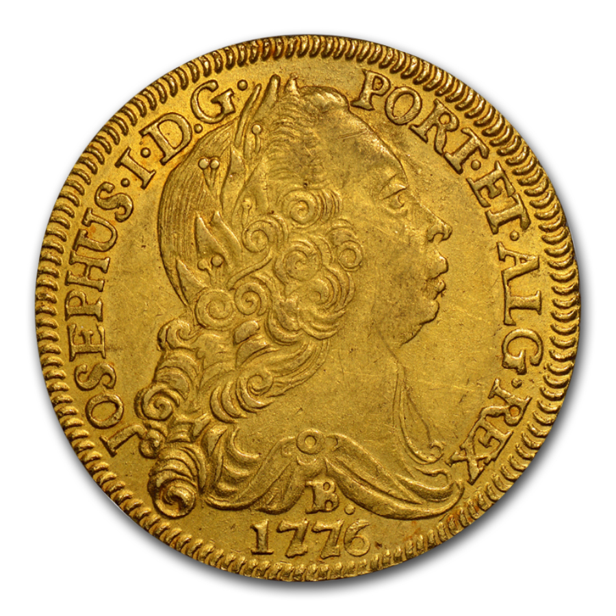 Buy 1776-B Brazil Gold 6400 Reis Jose I AU-55 NGC | APMEX