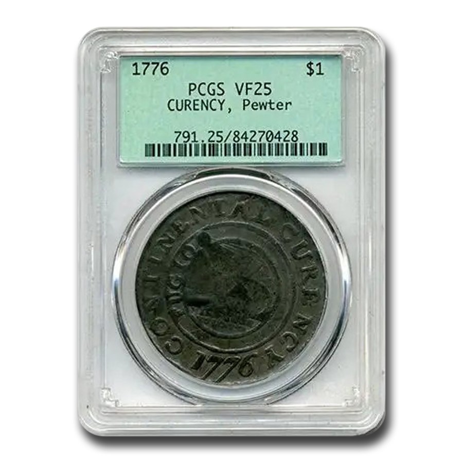 Buy 1776 Continental Currency Dollar VF-25 Pewter | APMEX