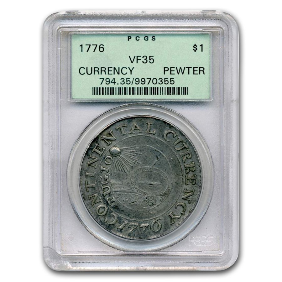 buy-1776-continental-currency-dollar-vf-35-pcgs-pewter-apmex