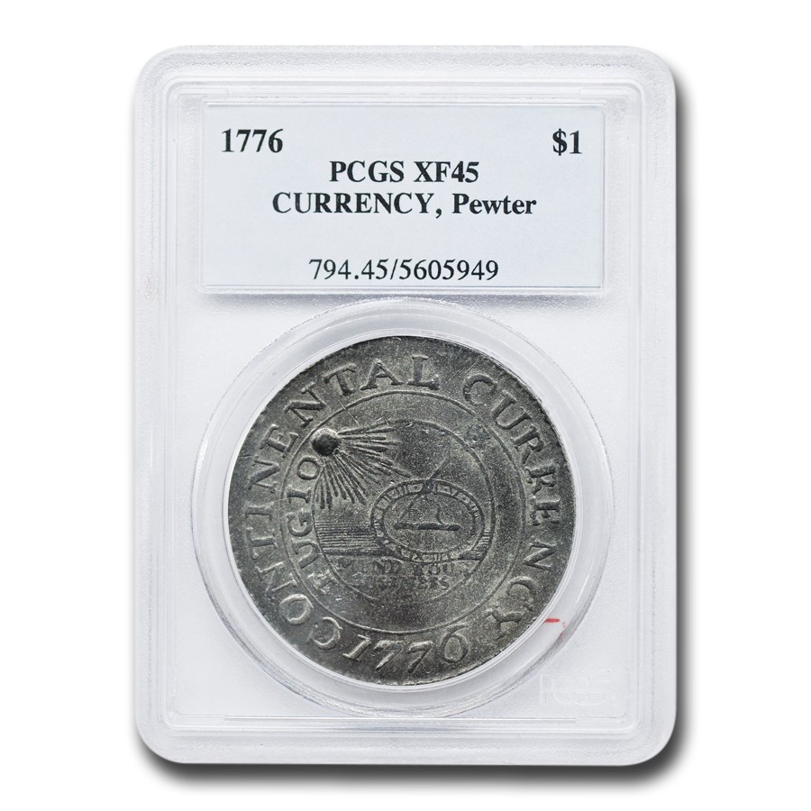 Buy 1776 Continental Currency Dollar XF-45 PCGS (Pewter) | APMEX