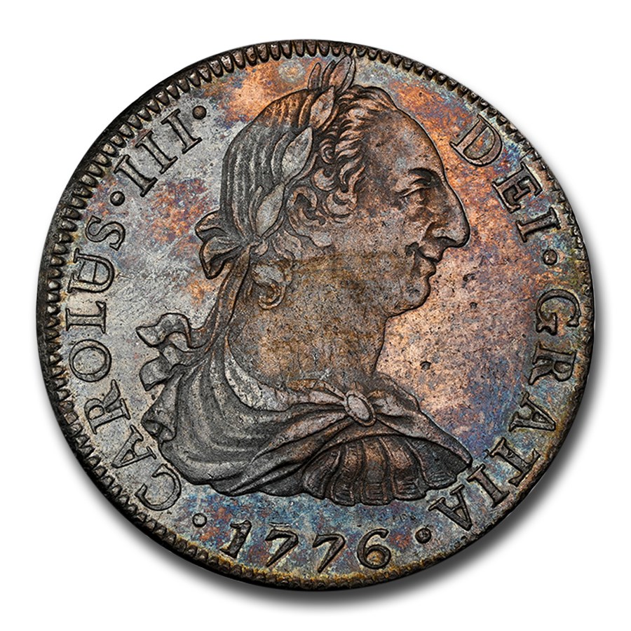 1776-Mo Mexico Silver 8 Reales Charles III AU-58 NGC