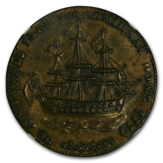 Buy 1779 Rhode Island Ship Token Colonial Ms-62 Ngc (brass) 