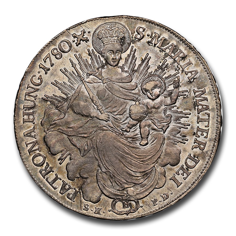 1780-B Hungary Silver Thaler Theresia AU-58 NGC