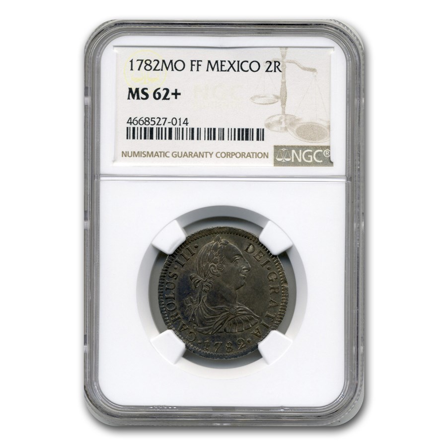 Buy 1782-Mo FF Mexico 2 Reales Silver MS-62+ NGC | APMEX