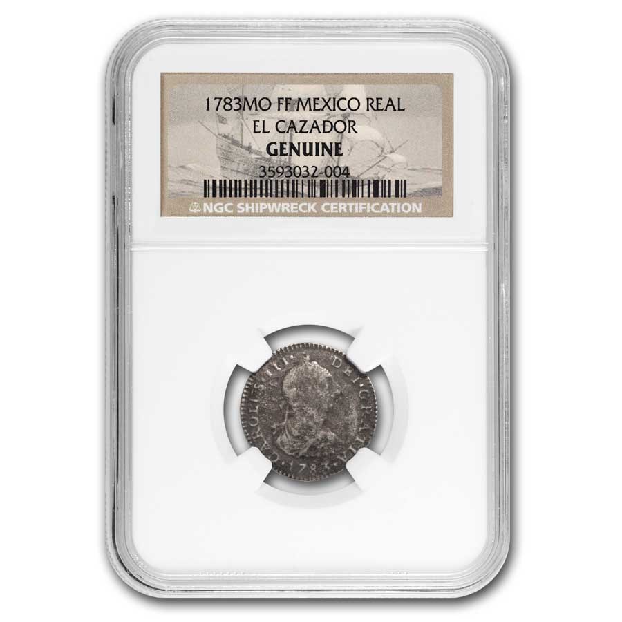 1783 Mexico El Cazador Shipwreck Silver 1 Real Genuine NGC