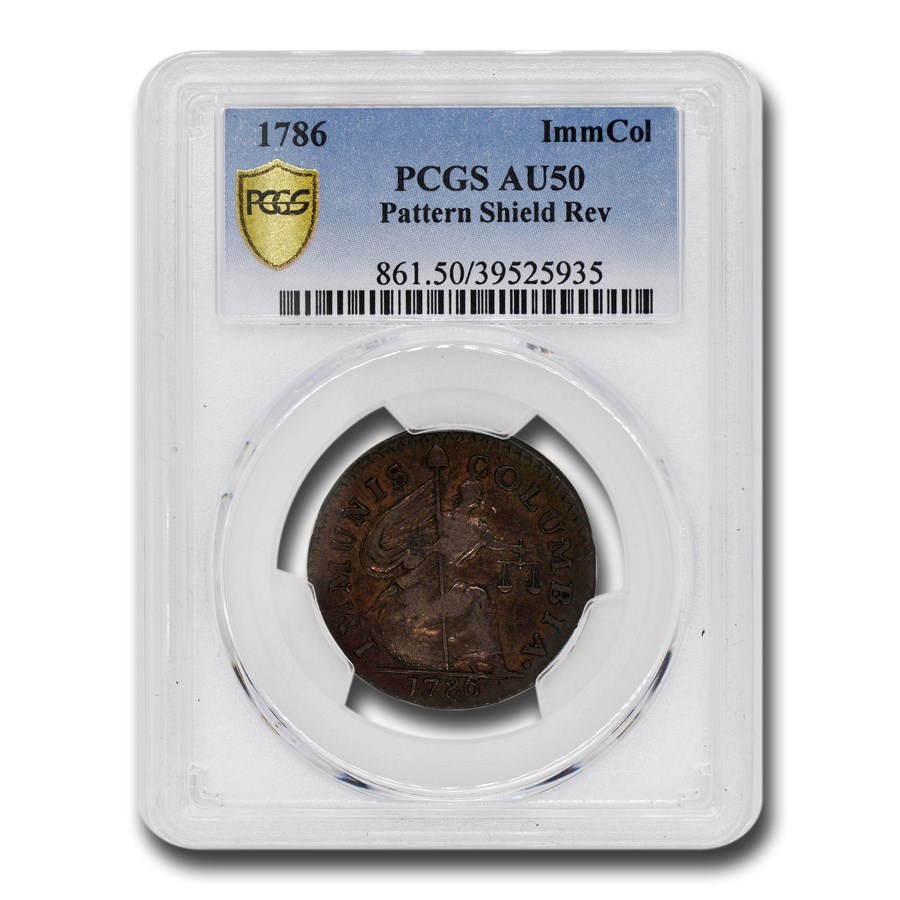 1786 Immune Columbia Copper Pattern AU-50 PCGS