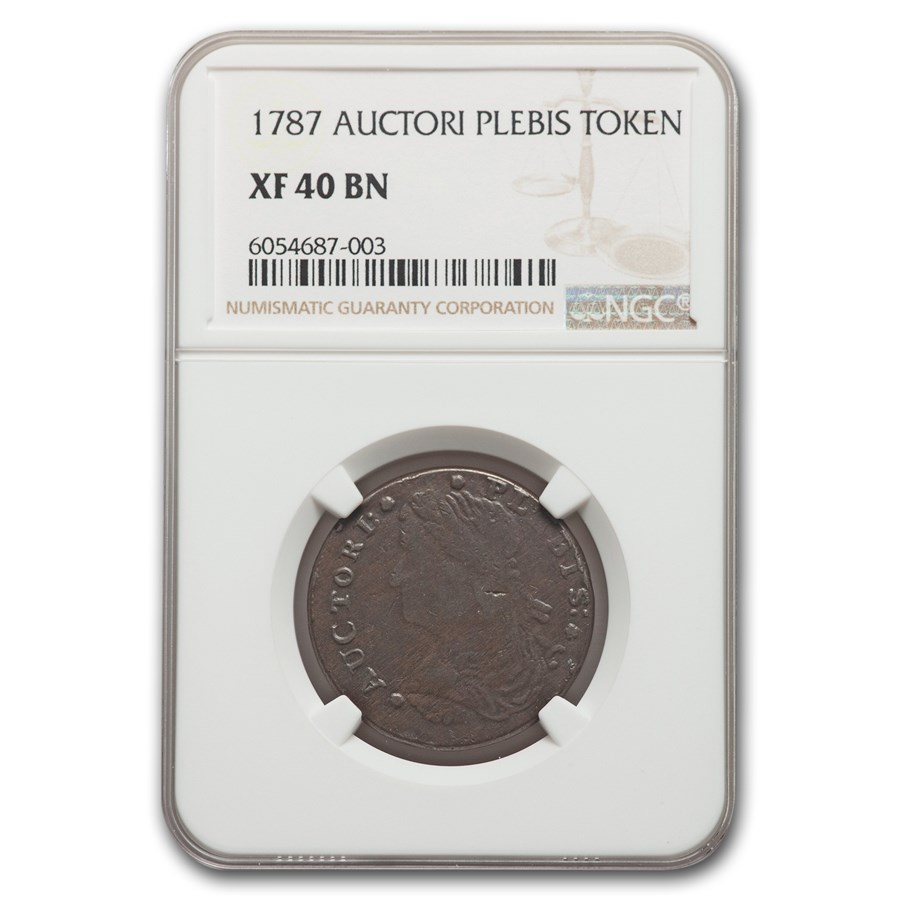 1787 Auctori Plebis Token XF-40 NGC (Brown)