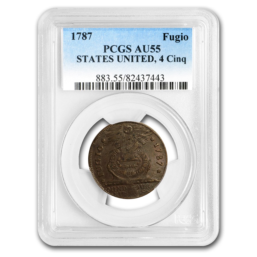 Buy 1787 Fugio Cent 4 Cinquefoils AU-55 PCGS | APMEX