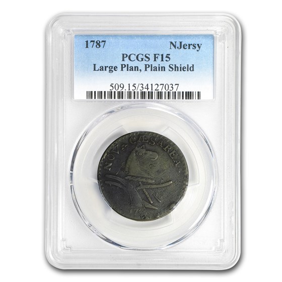 Buy 1787 New Jersey Colonial Copper Cent F-15 PCGS (Large Planchet) | APMEX