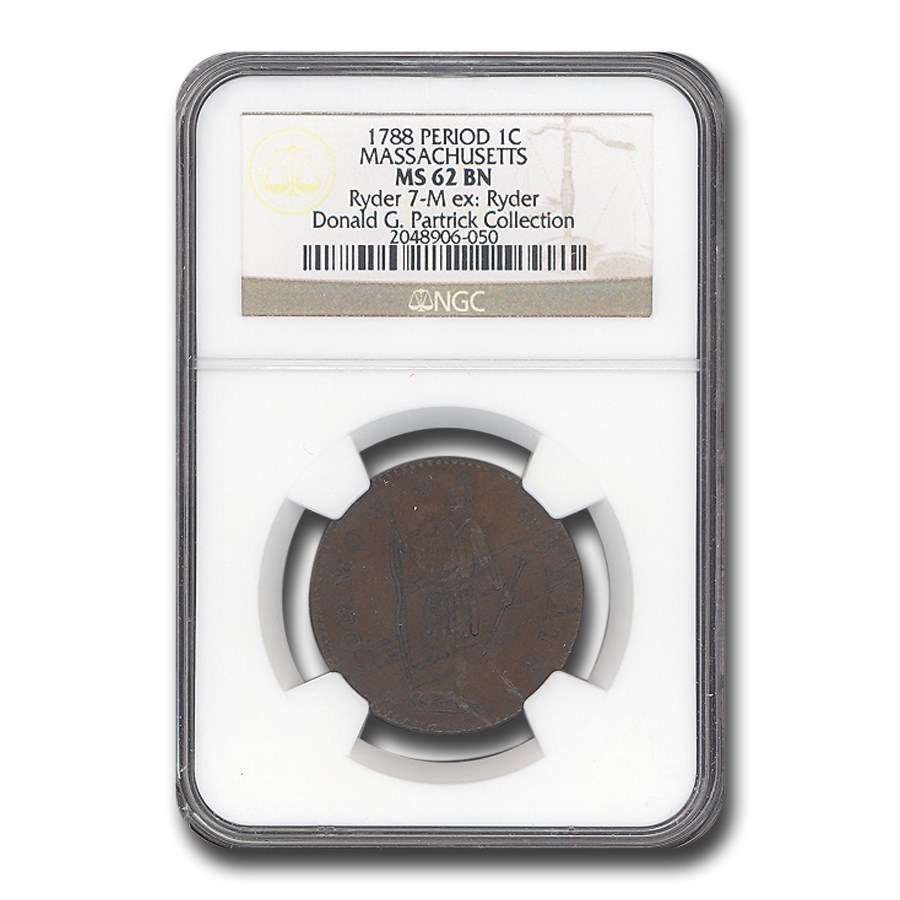 1788 Massachusetts Cent MS-62 NGC (Brown)