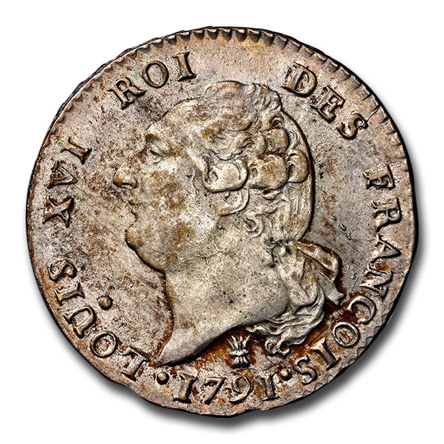 1791 France Silver 15 Sols Louis XVI MS-63 NGC