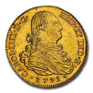 1791-M Spain Gold 4 Escudos Charles IV MS-63 NGC