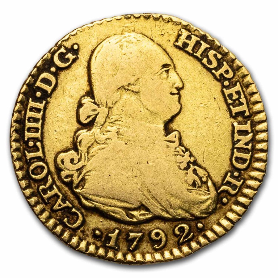 1792-M MF Spain Gold Escudo Charles IV VF