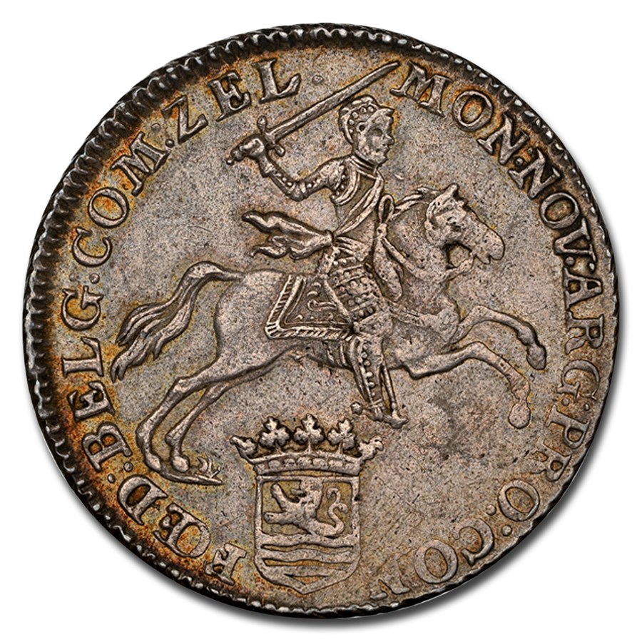 1792 Netherlands Silver 1/2 Ducaton AU-58 NGC (Zeeland)