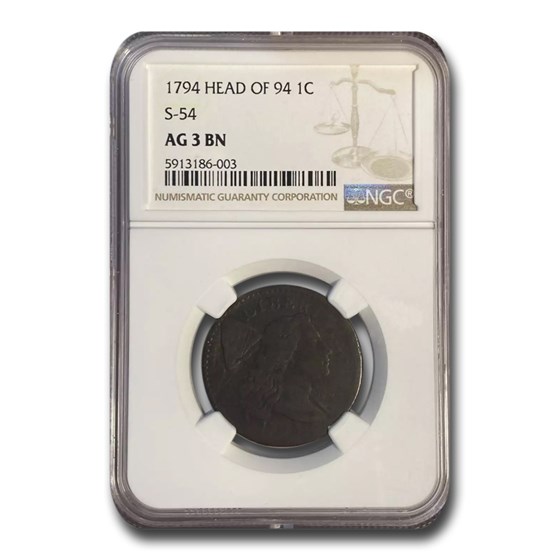 Buy 1794 Flowing Hair Large Cent AG-3 NGC (Head of 94) | APMEX