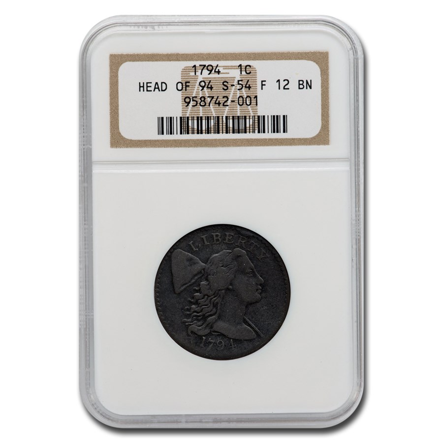 Buy 1794 Flowing Hair Large Cent Fine-12 NGC (Brown, Head of 94 S-54 ...