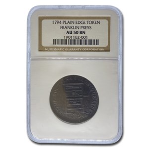 Buy 1794 Franklin Press Token AU-50 NGC (Brown, Plain Edge) | APMEX