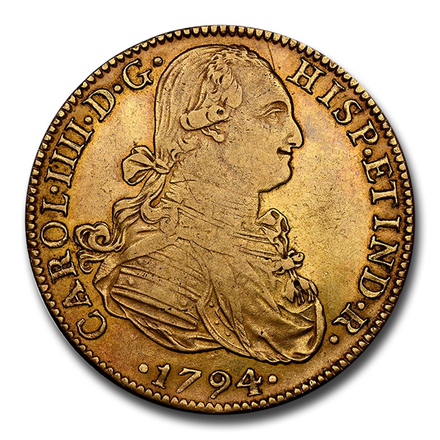 1794-Mo Mexico Gold 8 Escudos Charles IV AU-58 NGC