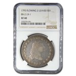 1795 Draped Bust Dollar XF-40 NGC (Flowing 2 Leaves, BB-21, B-1)