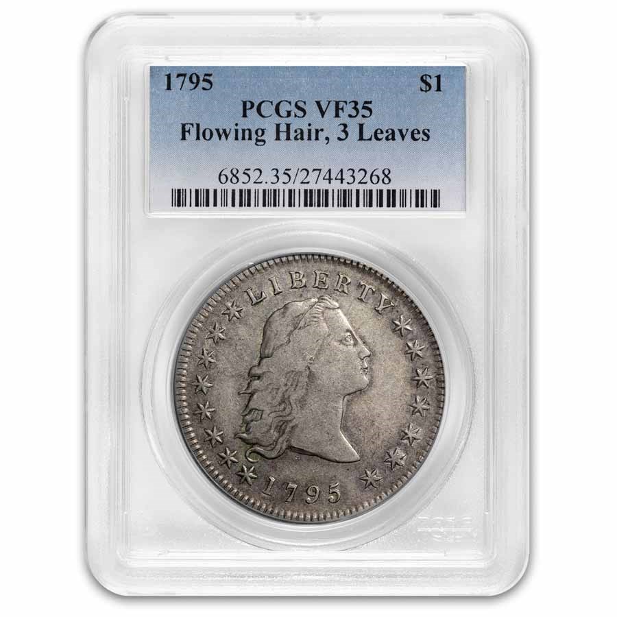 1795 Flowing Hair Dollar VF-35 PCGS (3 Leaves)